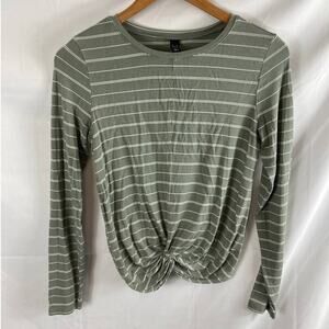 GxF striped twist bottom long sleeve top size xs